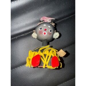Mid-Century Japanese Novelty Stockinette Doll Vintage Yarn Skirt Collectible